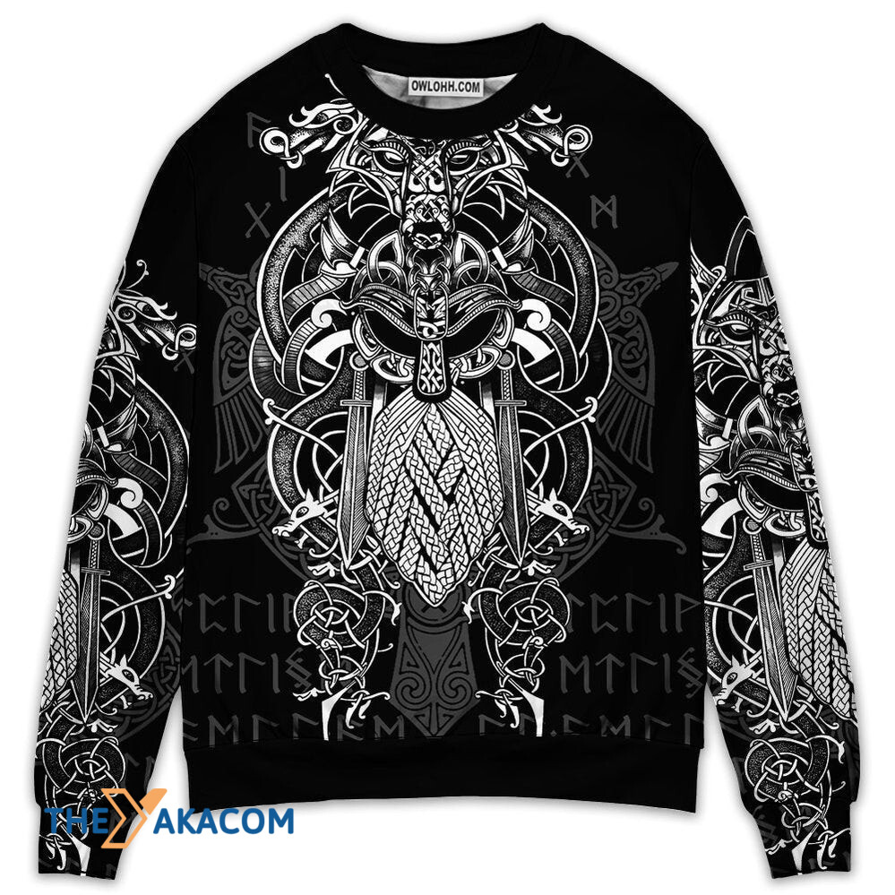 Viking Warrior Blood Pattern Gift For Lover Ugly Christmas Sweater