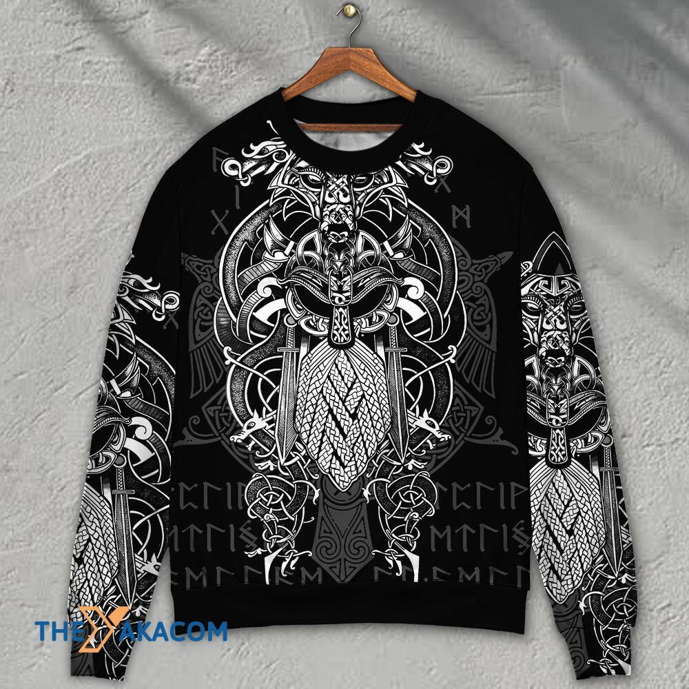 Viking Warrior Blood Pattern Gift For Lover Ugly Christmas Sweater