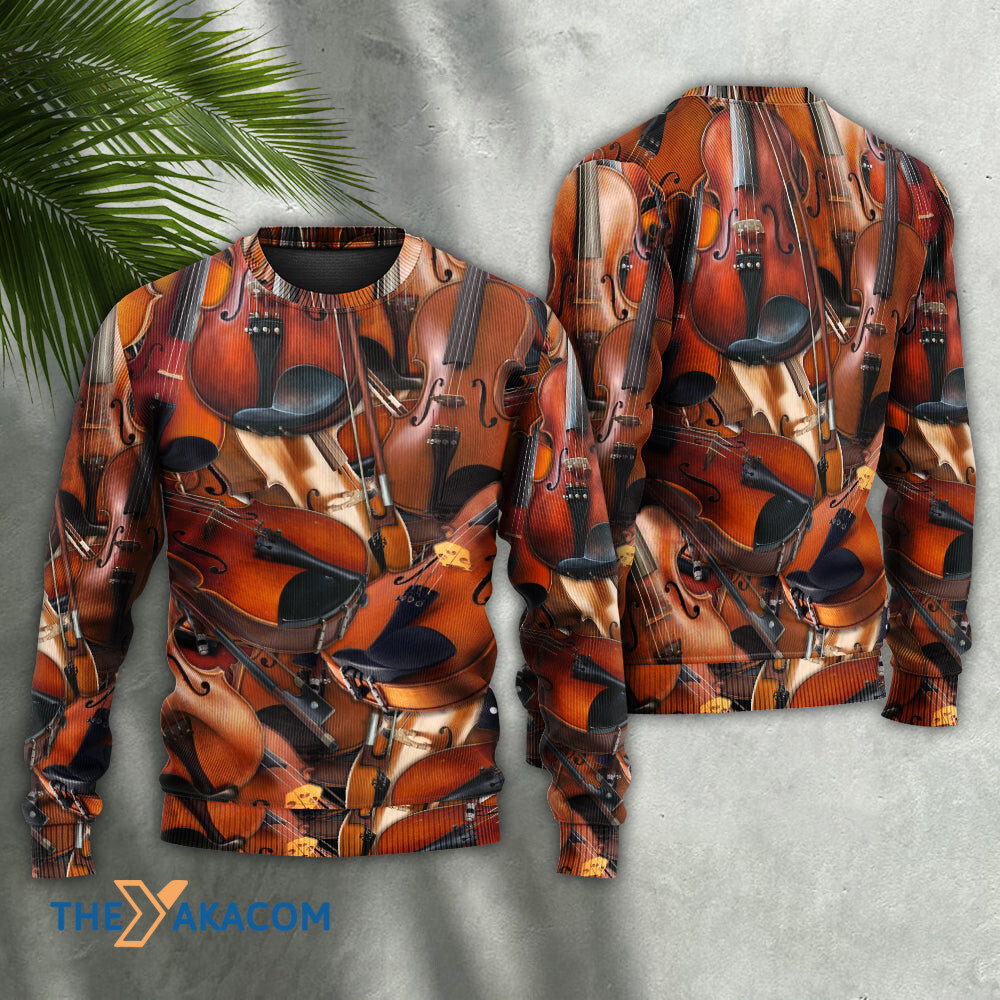 Violin The Instrument For Intelligent People Gift For Lover Ugly Christmas Sweater