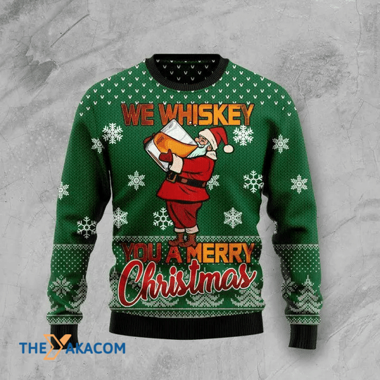 We Whiskey You A Merry Christmas Gift For Christmas Party Ugly Christmas Sweater
