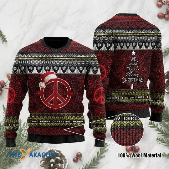 We Wish You A Merry Christmas Colorful Pattern Ugly Christmas Sweater