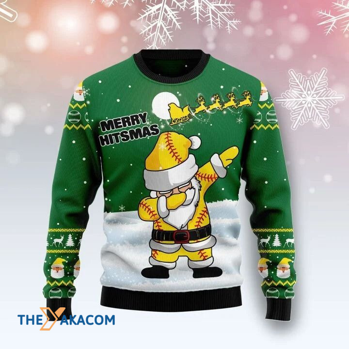 Yellow Santa Claus Merry Hitsmas Gift For Christmas Ugly Christmas Sweater