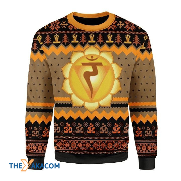 Yellow Solar Plexus Chakra Gift For Christmas Ugly Christmas Sweater