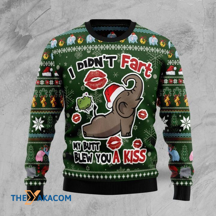 Yoga Elephant I Didn't Fart My Butt Blew You A Kiss Gift For Christmas Ugly Christmas Sweater Yoga Elephant I Didn't Fart My Butt Blew You A Kiss Gift For Christmas Ugly Christmas Sweater