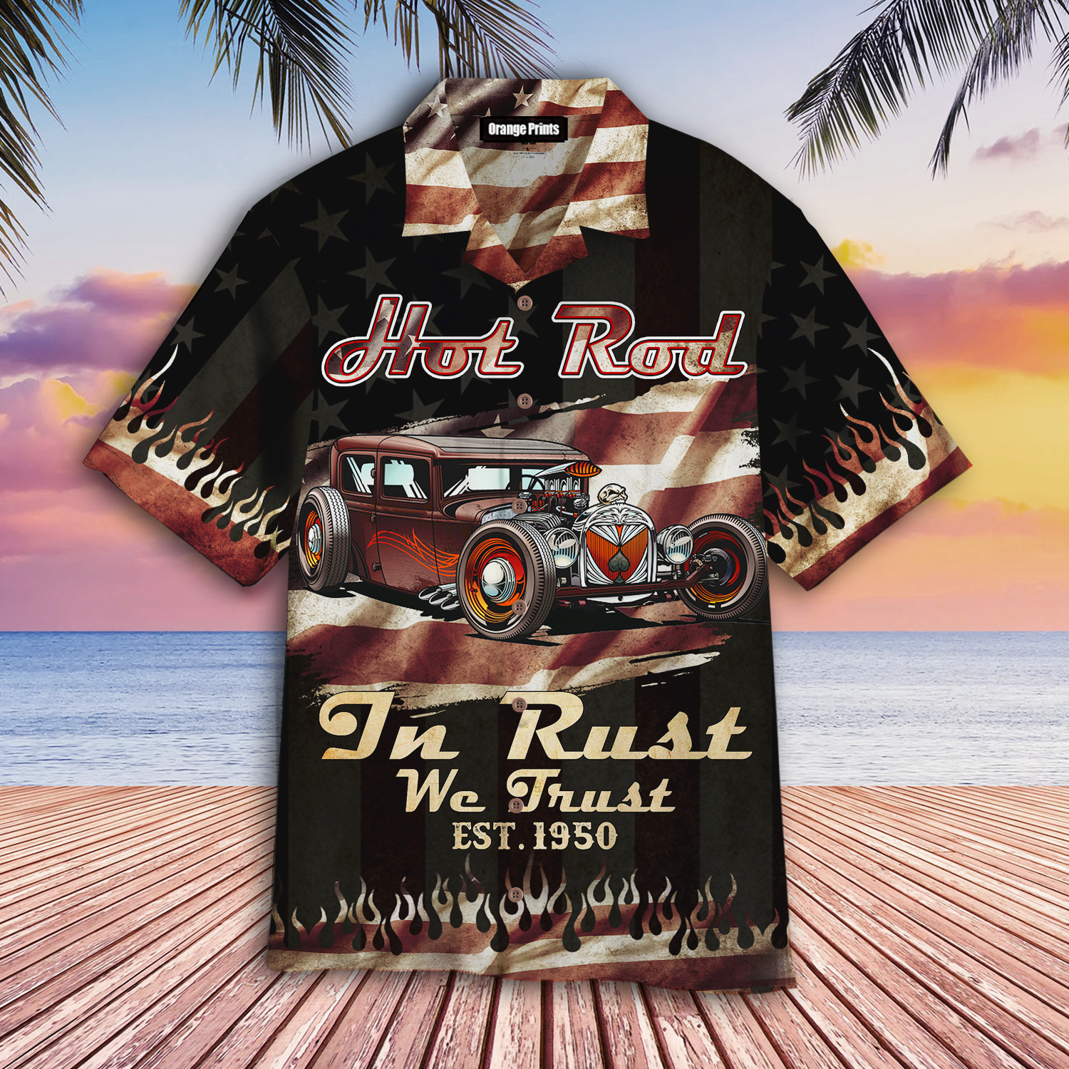 Hot Rod In Rust We Trust Aloha Hawaiian Shirts For Men For Women