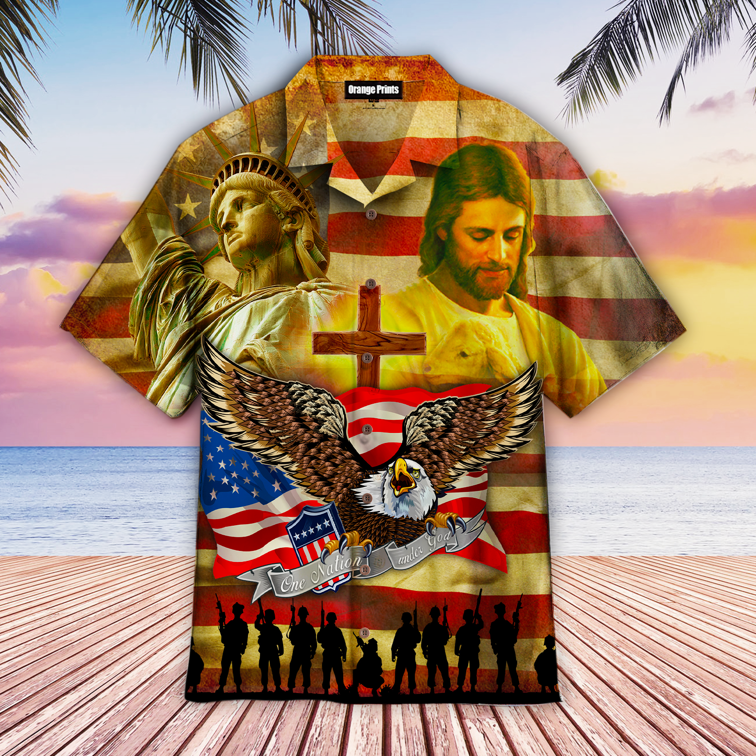 Memorial Day One Nation Under God Aloha Hawaiian Shirts For Men and Women