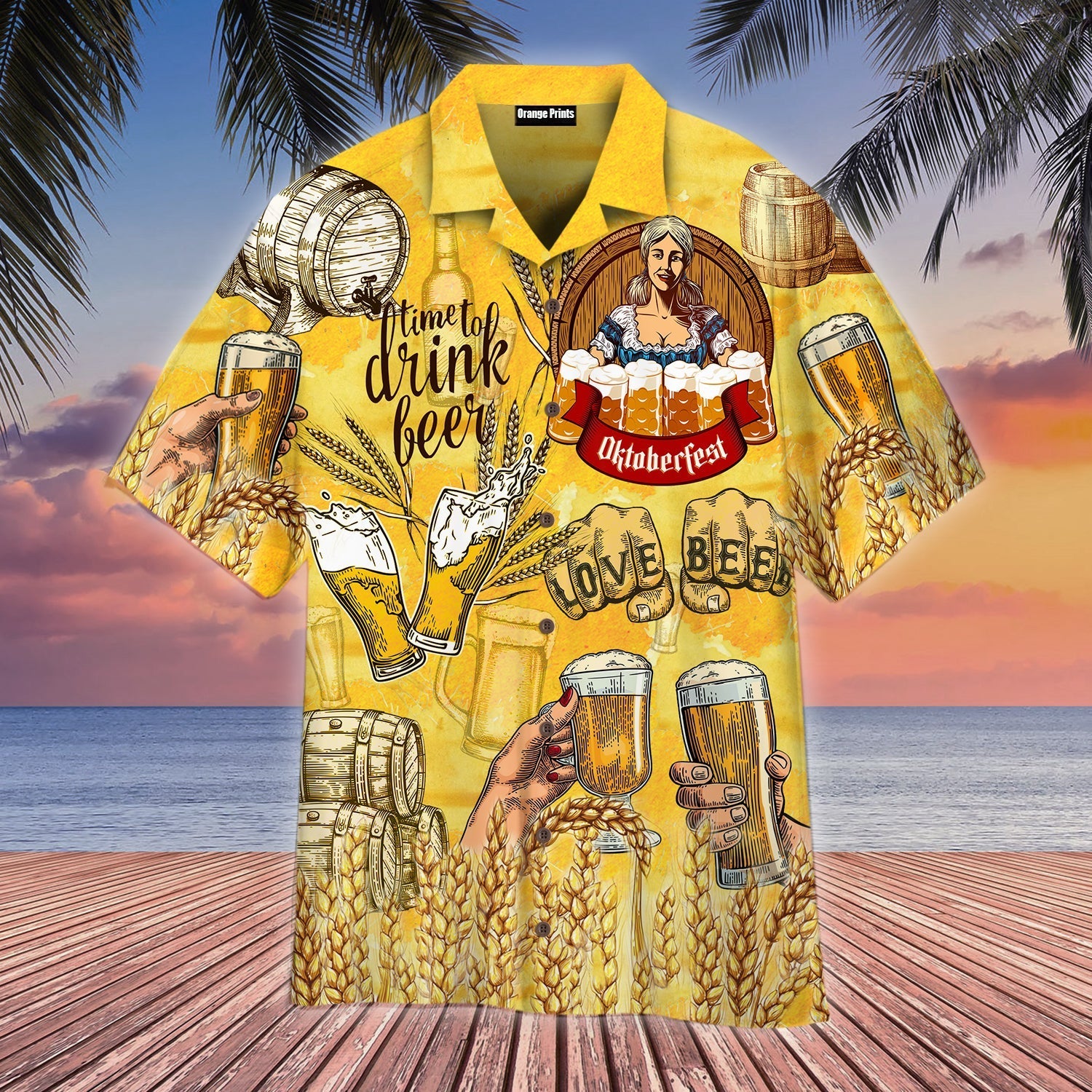 Oktoberfest Time To Drink Beer Hawaiian Shirts For Men Women