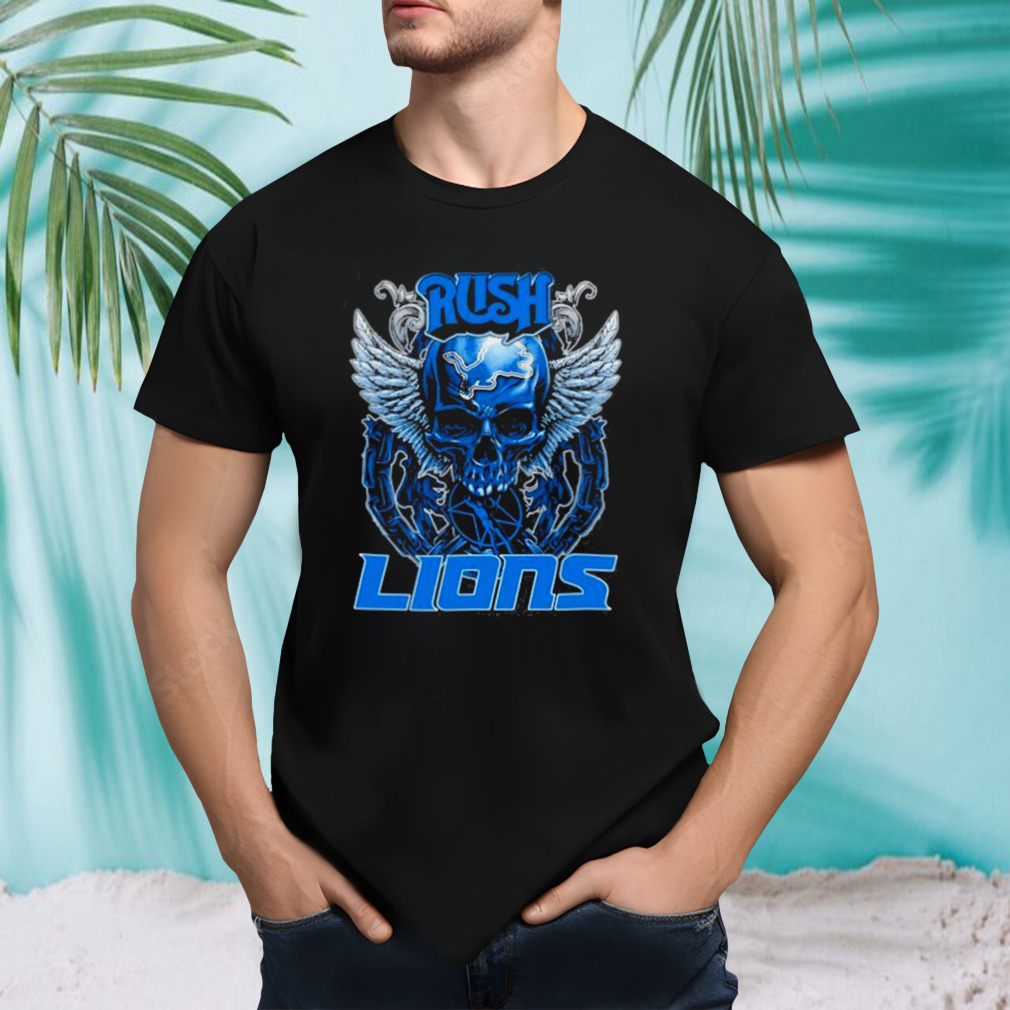Skull Wings Rush In Detroit Lions Football shirt