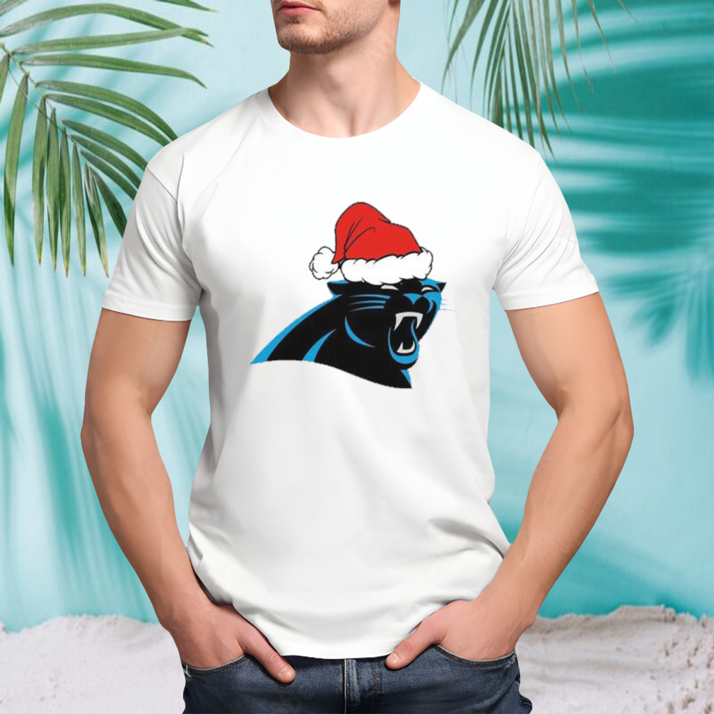 Christmas Holiday Carolina Panthers Santa Logo tshirt