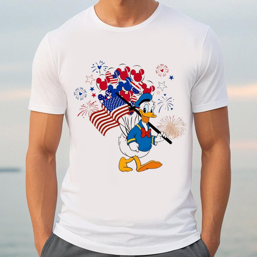 Disney Clothing With Donald Duck Lover Shirt, Disney Donal Happy 4th Of July Day Shirt