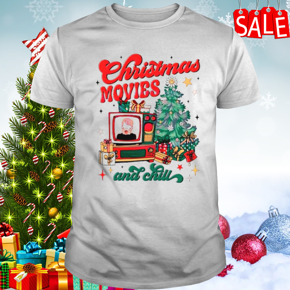 Christmas movie and chill retro shirt