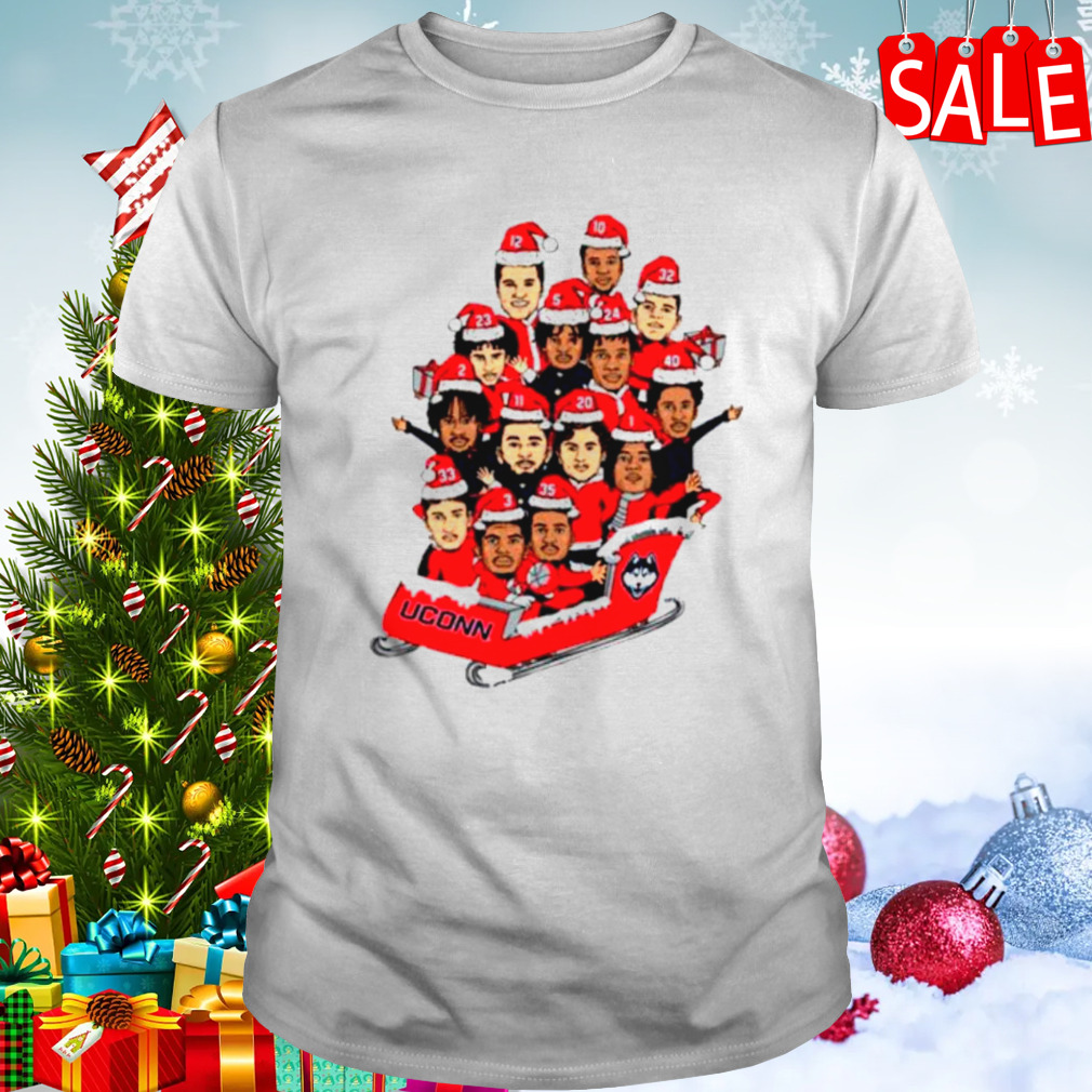Connecticut Huskies cartoon merry Christmas shirt