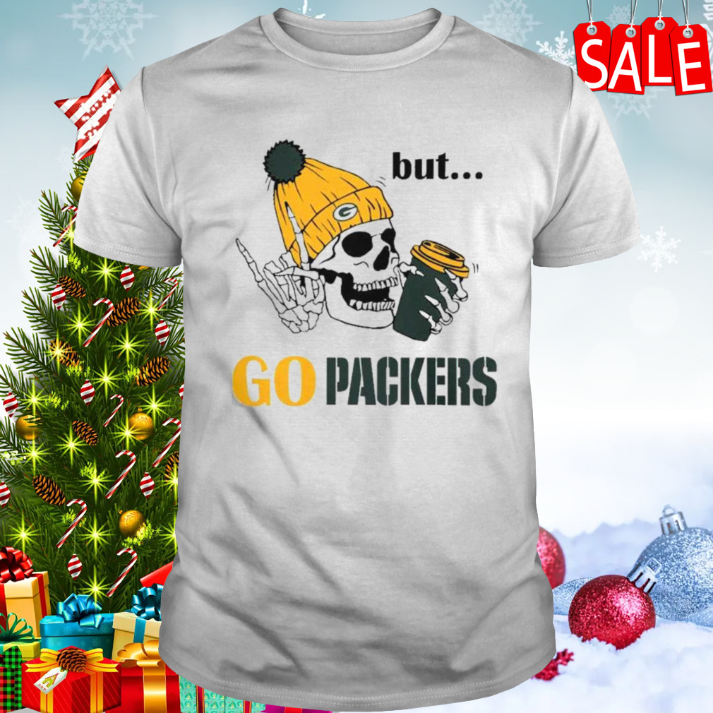 Green Bay Packers Skeleton Dead Inside But Packers Logo Christmas T-shirt