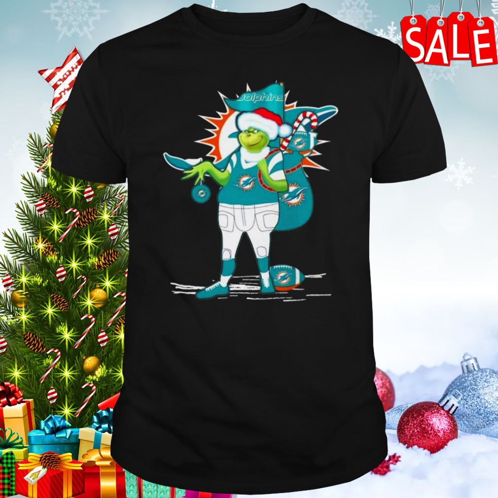 Santa Grinch Miami Dolphins Gift Christmas 2023 T-shirt