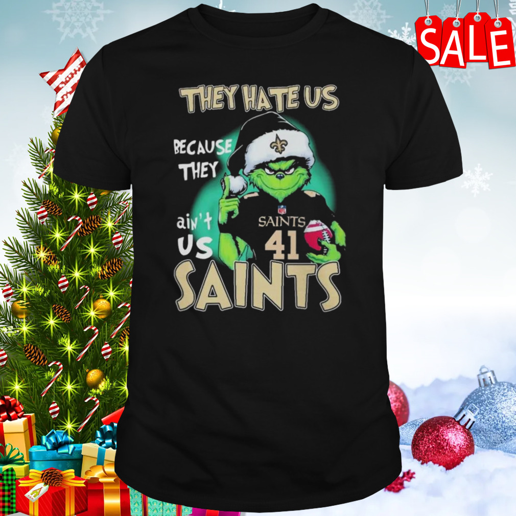 Santa Grinch Christmas They Hate Us Because Ain’t Us New Orleans Saints Helmet shirt