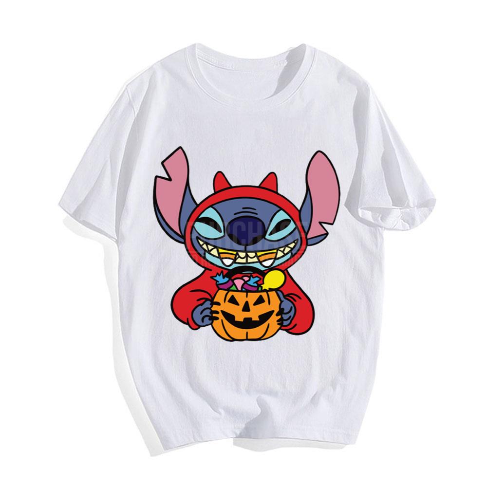 Disney Stitch Pumpkin Candy Halloween T-Shirt