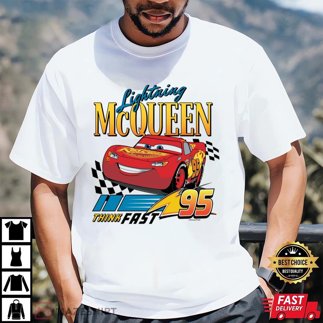 Disney's Cars Lightning McQueen Think Fast T- Shirt