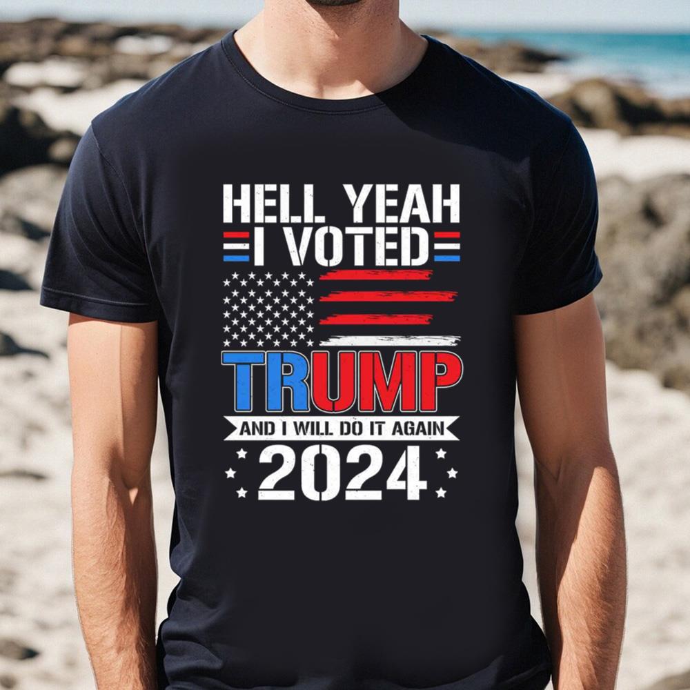 Donald Trump Gifts, Trump 2024 I Voted Trump American Flag Donald Trump Shirt