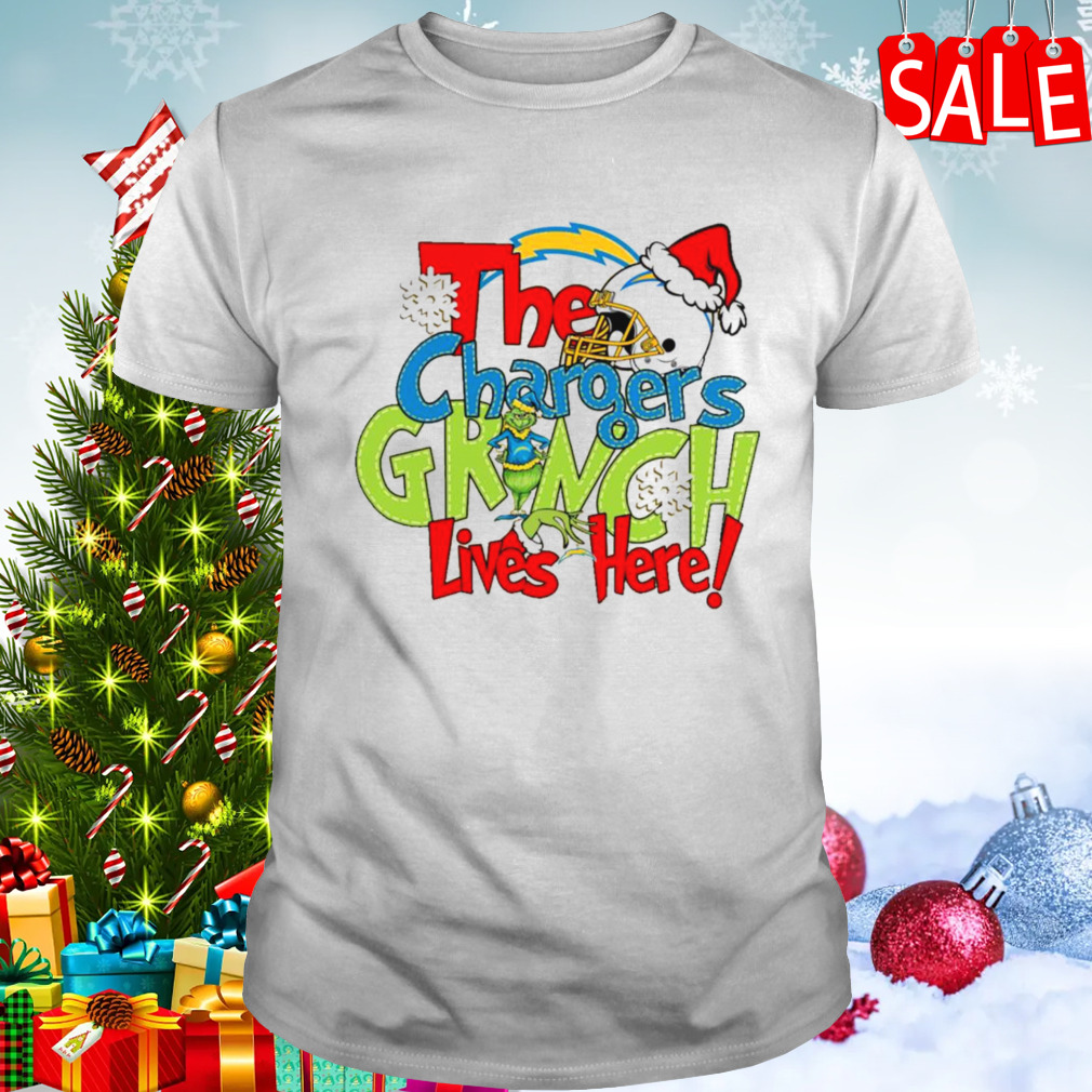 The Chargers Grinch lives here Christmas shirt