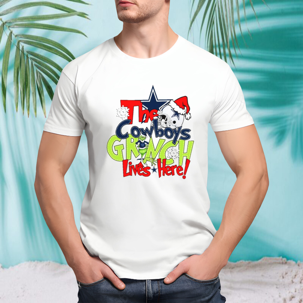 The Cowboys Grinch lives here Christmas shirt