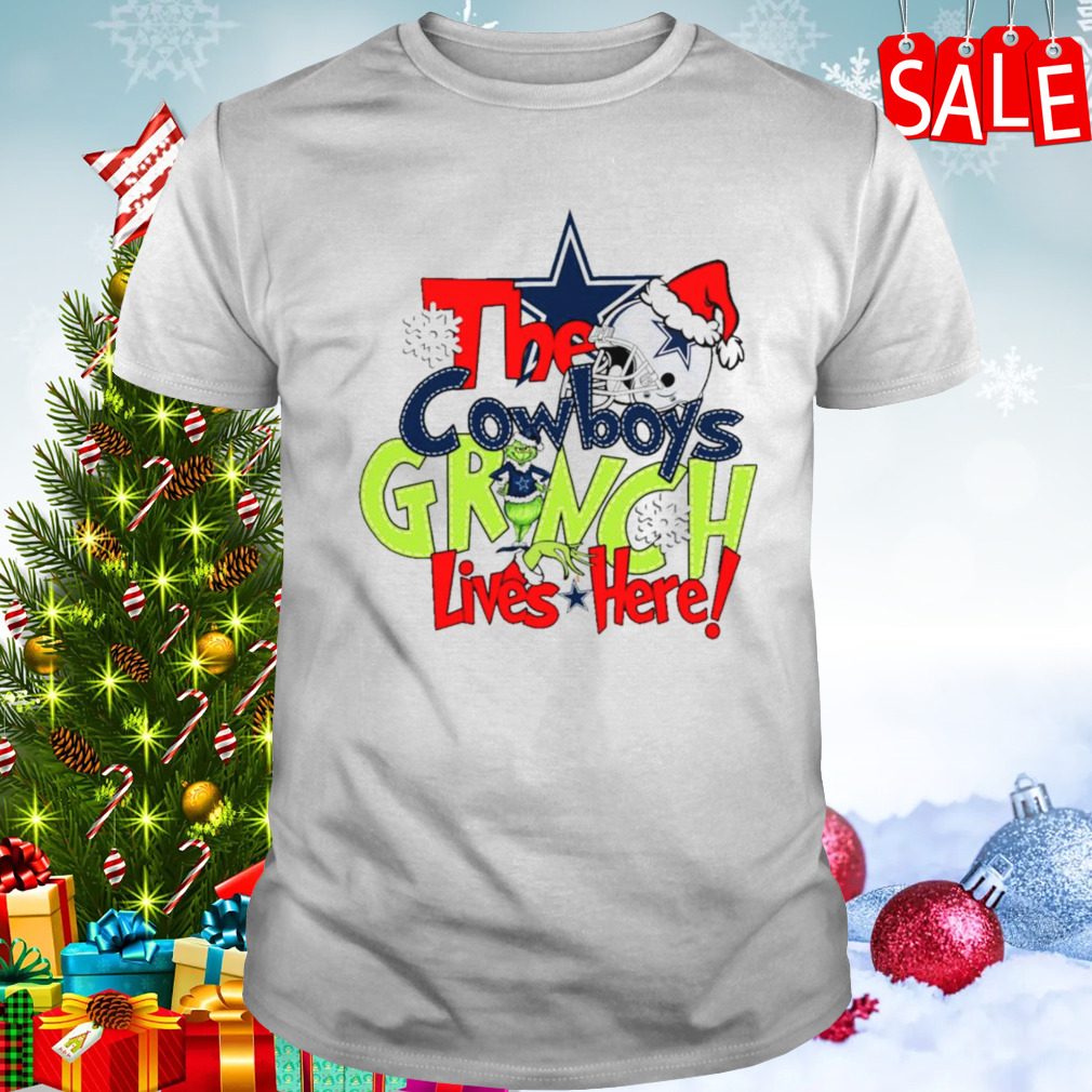 The Cowboys Grinch lives here Christmas shirt