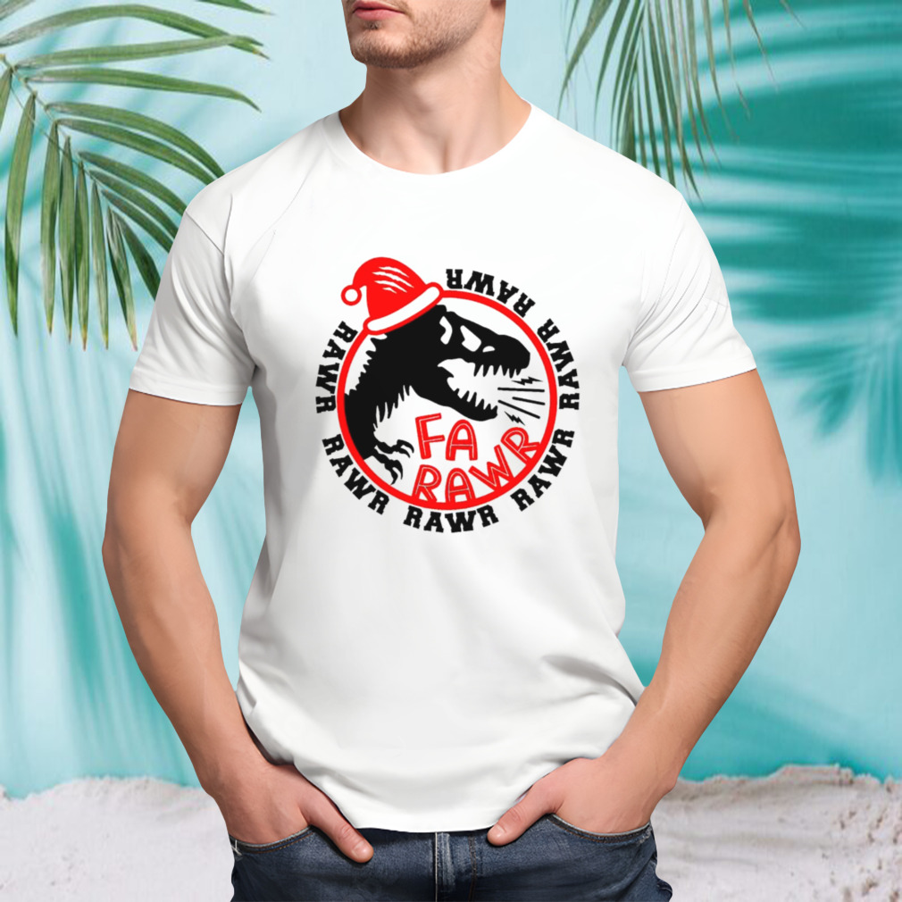 Fa rawb t-rex dinosaur Christmas shirt