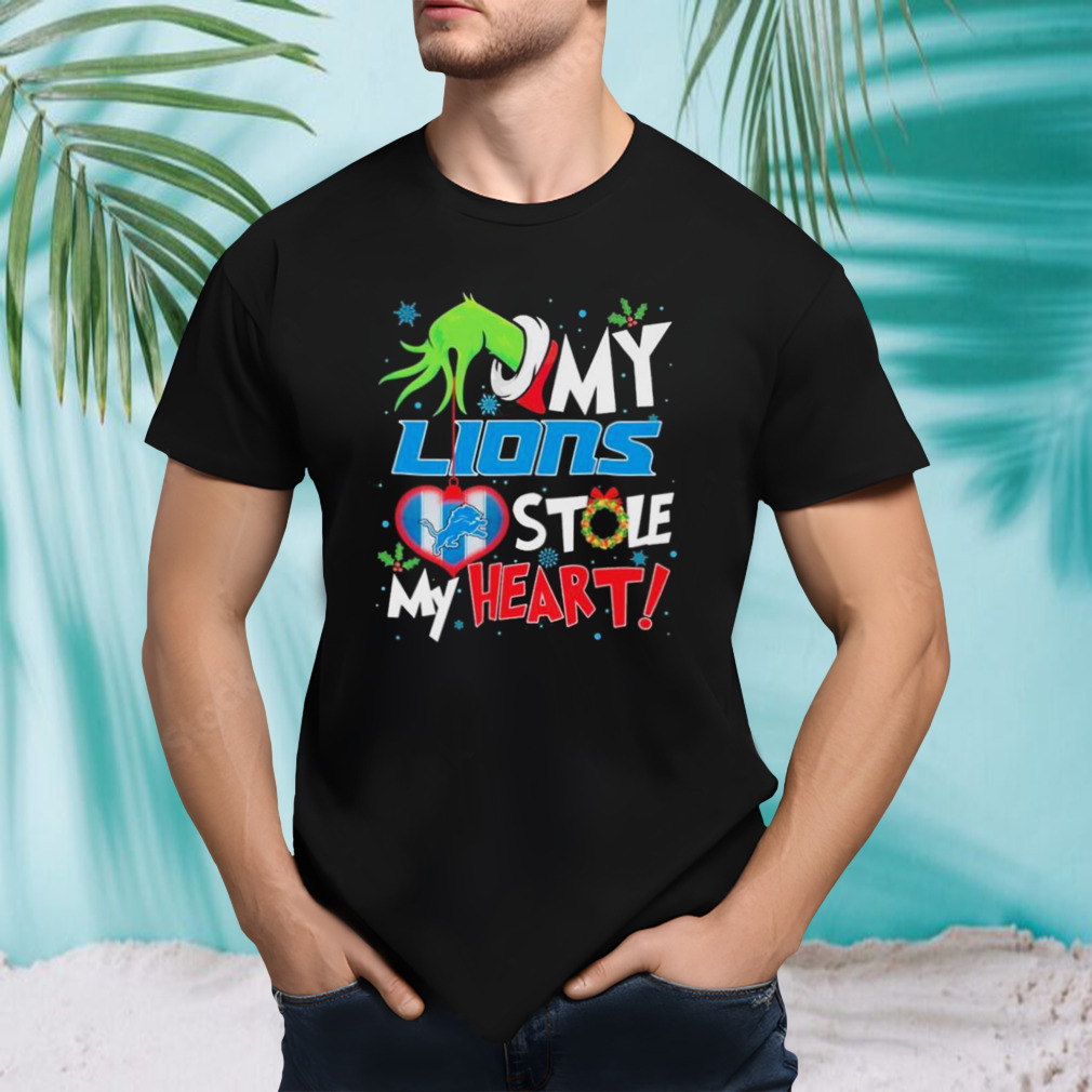 Grinch Hand My Detroit Lions Stole My Heart Christmas shirt