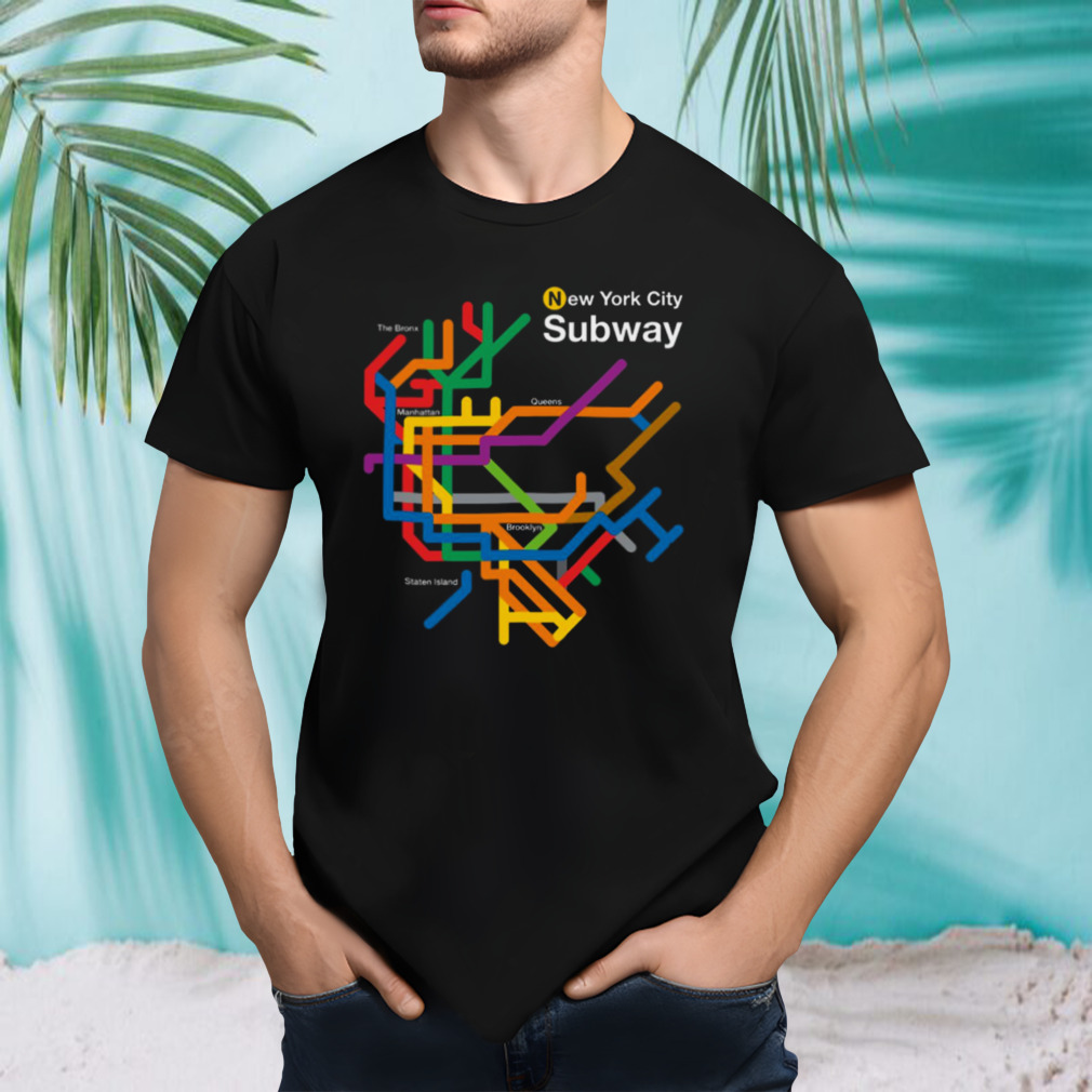 Nyc Subway Diagram Black Background shirt