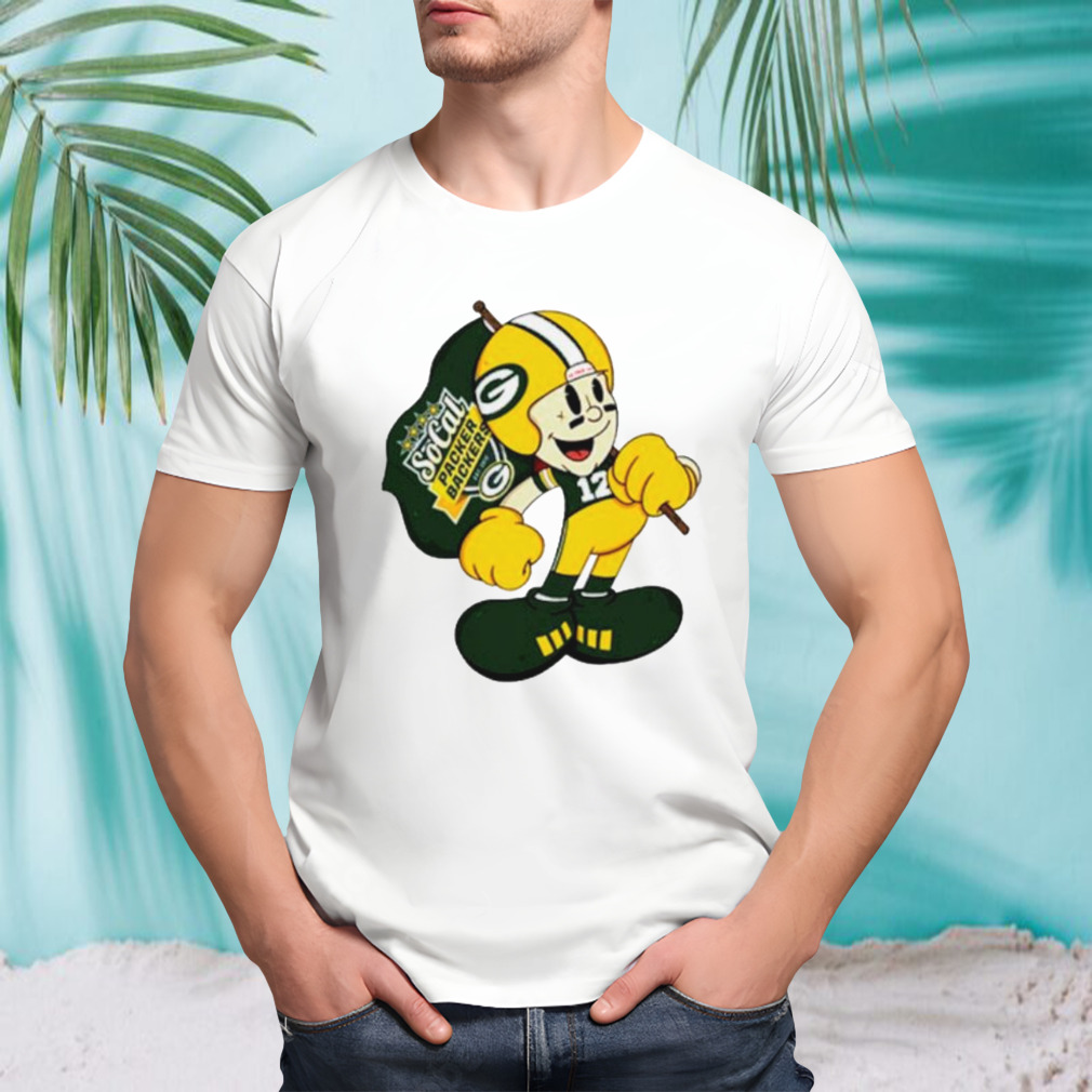 Andrea Kuoni wearing Socal Green Packer Backers shirt