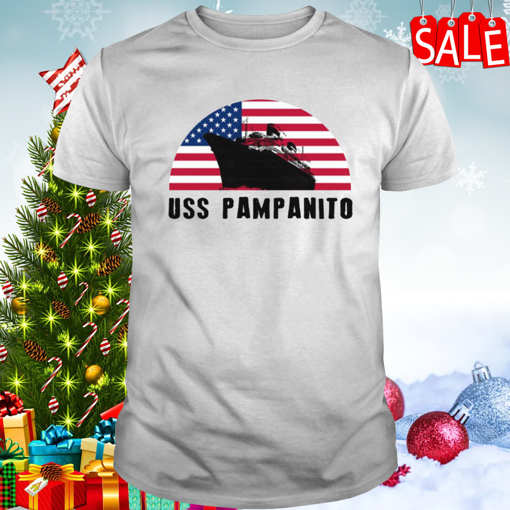Uss Pampanito With Usa Flag shirt