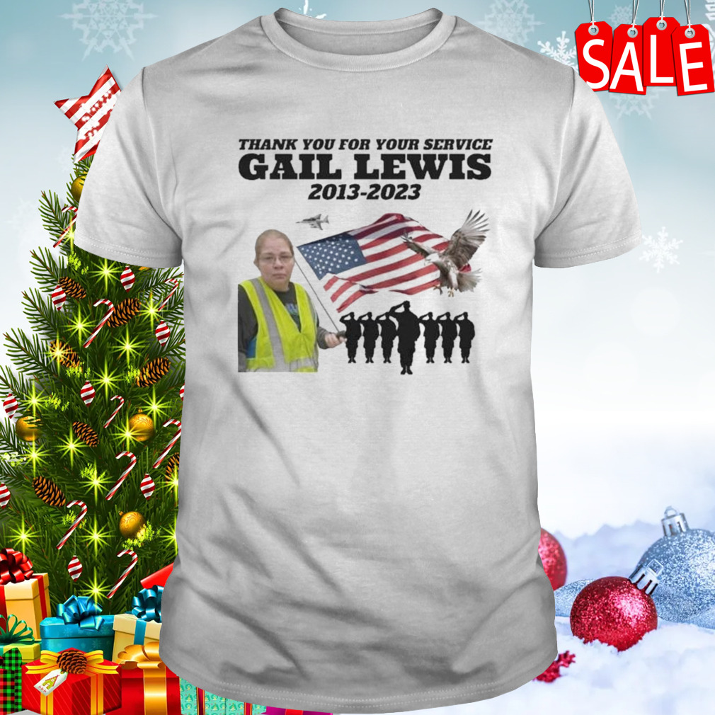 Gail Lewis Thank You For Your Service 2013-2023 American Flag shirt