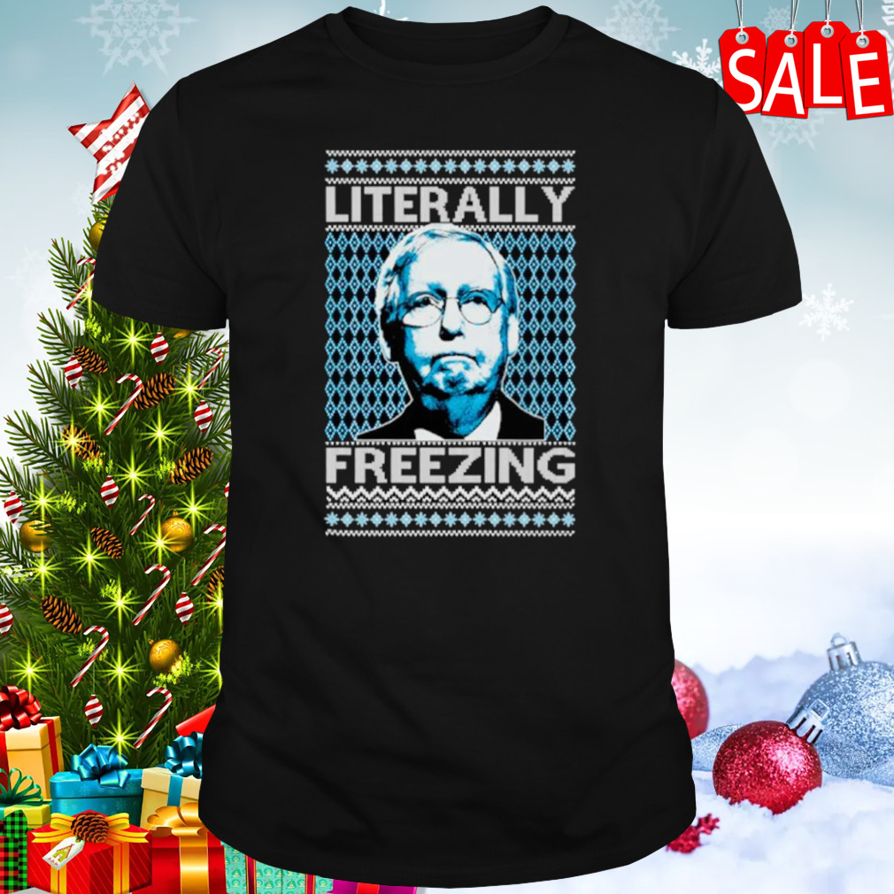 Literally freezing McConnell Senator Ugly Christmas shirt