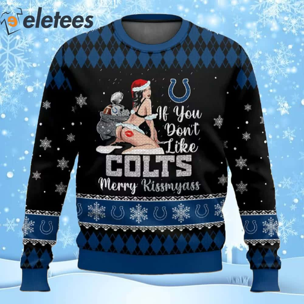 Colts Football Merry Kissmyass Ugly Christmas Sweater