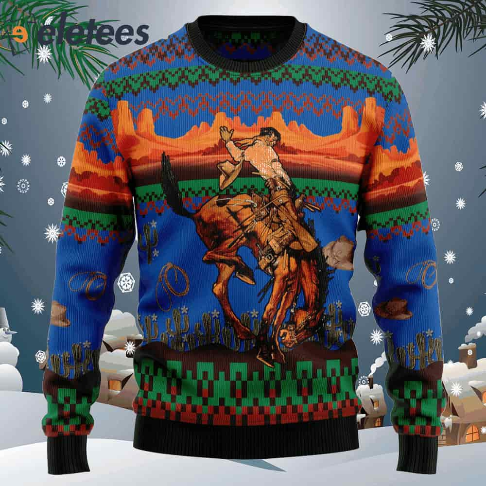 Cowboy Desert Ugly Christmas Sweater