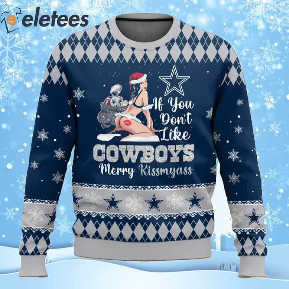 Cowboys Football Merry Kissmyass Ugly Christmas Sweater