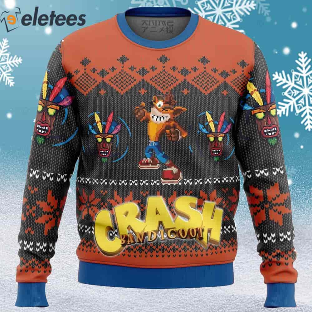 Crash Bandicoot Alt Ugly Christmas Sweater