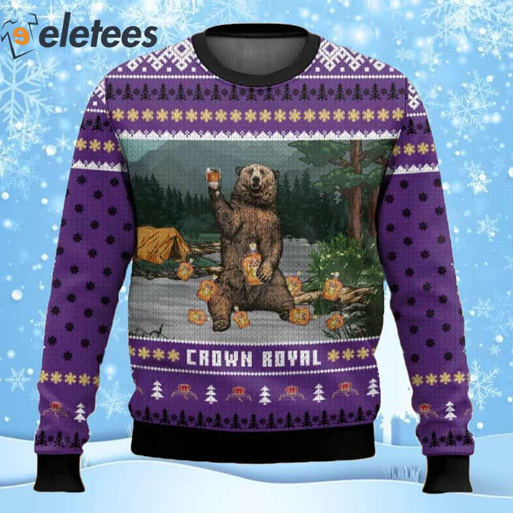 Crown Royal Bear Ugly Christmas Sweater