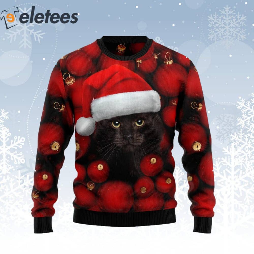 Cute Black Cat Ugly Christmas Sweater