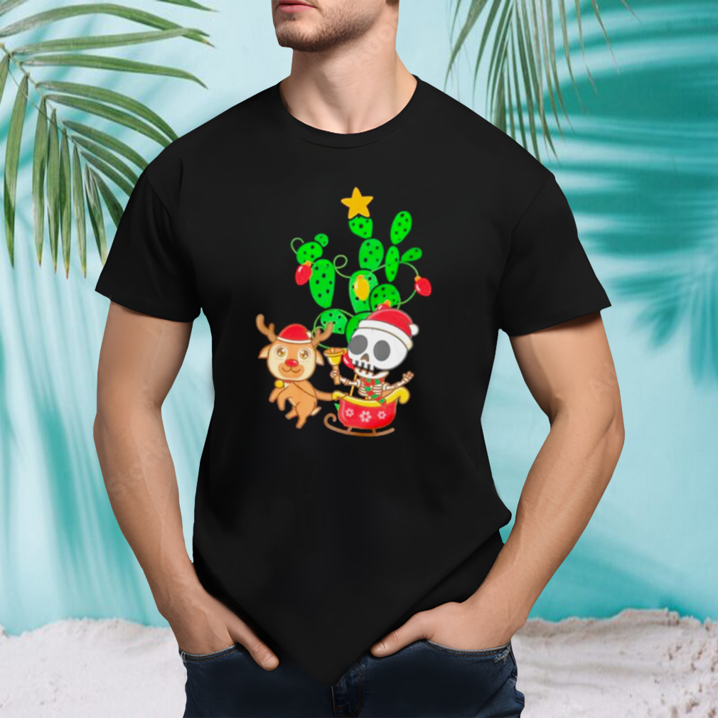 Skeleton santa Nopalito Calacas Feliz Navidad Christmas shirt
