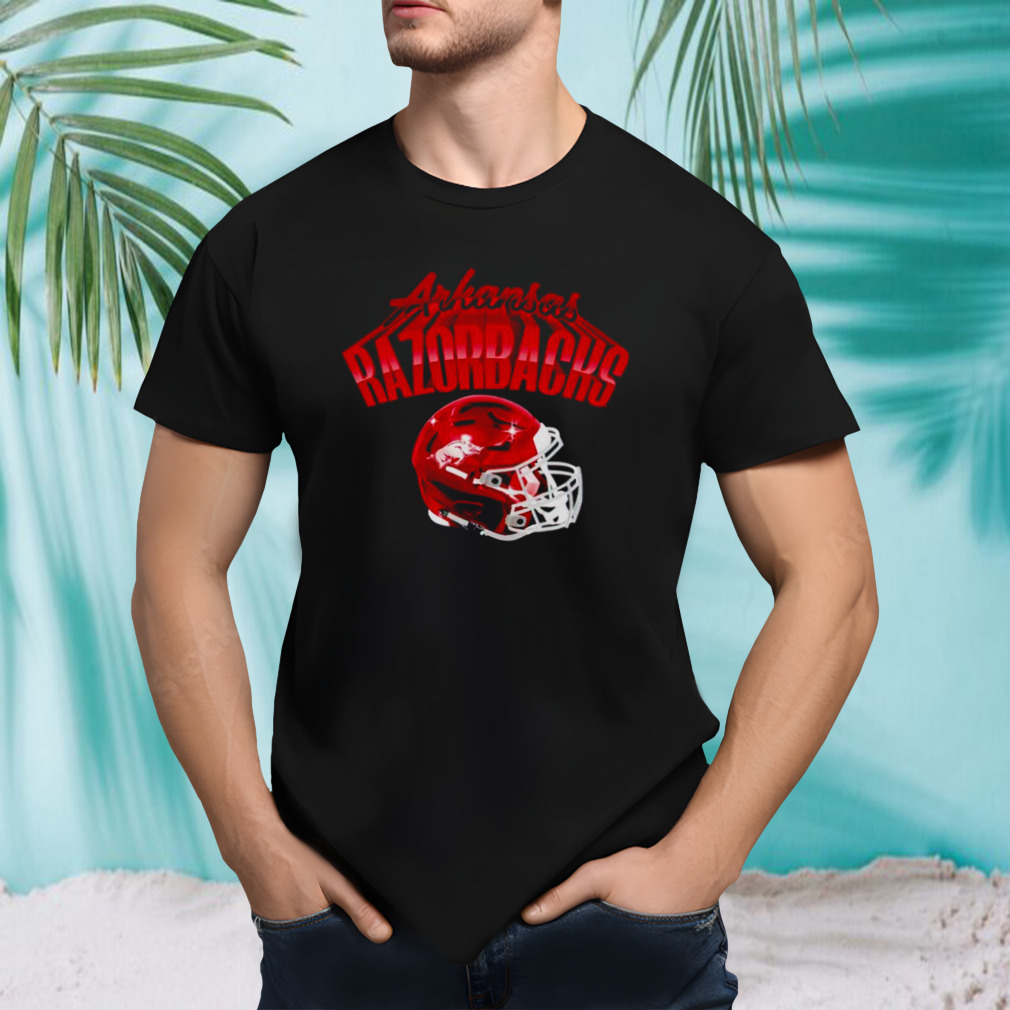 Arkansas Razorbacks football Glossy helmet shirt