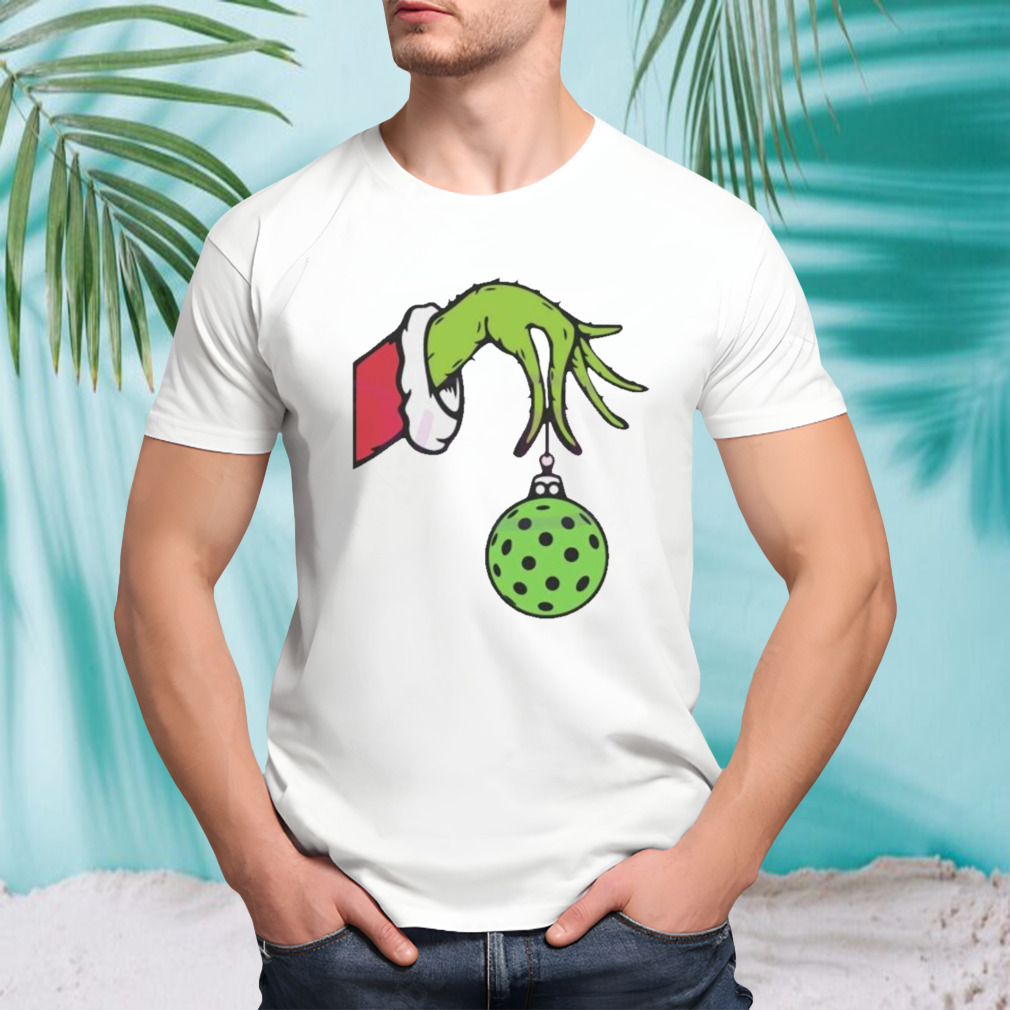 Funny Christmas Pickleball Grinch Hand Shirt