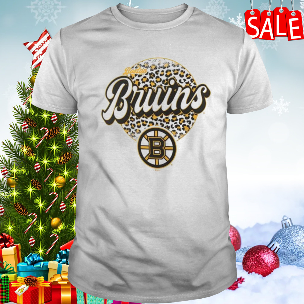 Boston Bruins NHL Personalized Leopard Print Logo Shirt