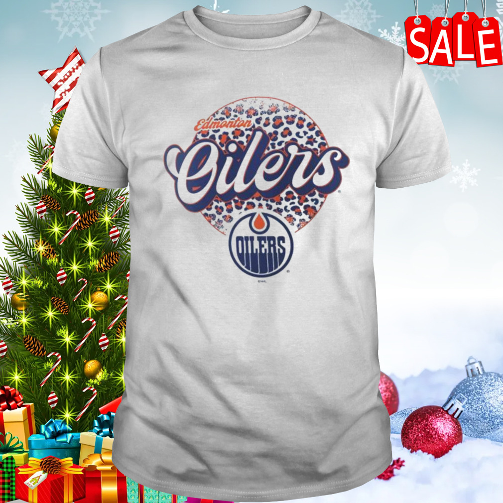 Edmonton Oilers NHL Personalized Leopard Print Logo Shirt