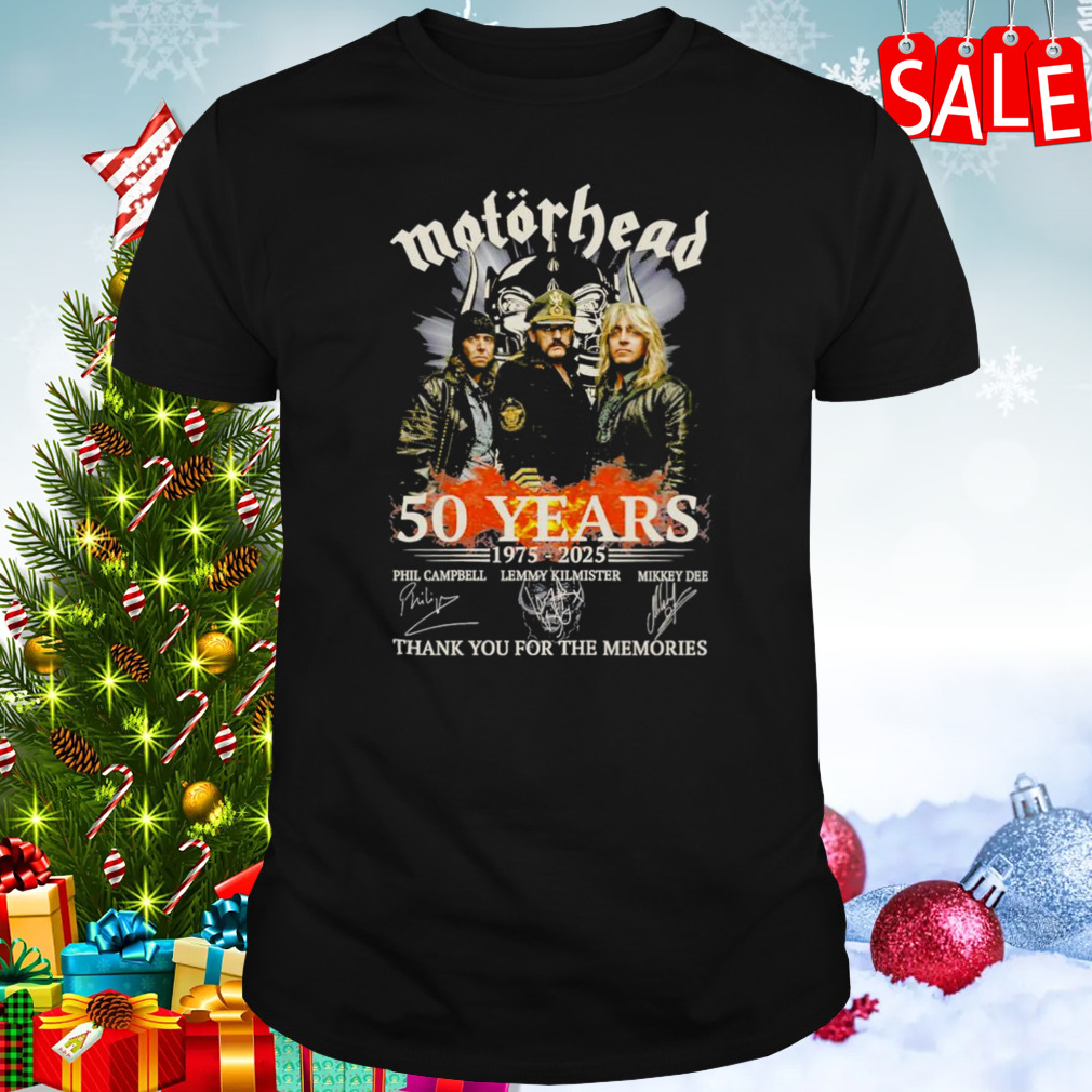Motorhead 50 years 1975 2025 thank you for the memories shirt