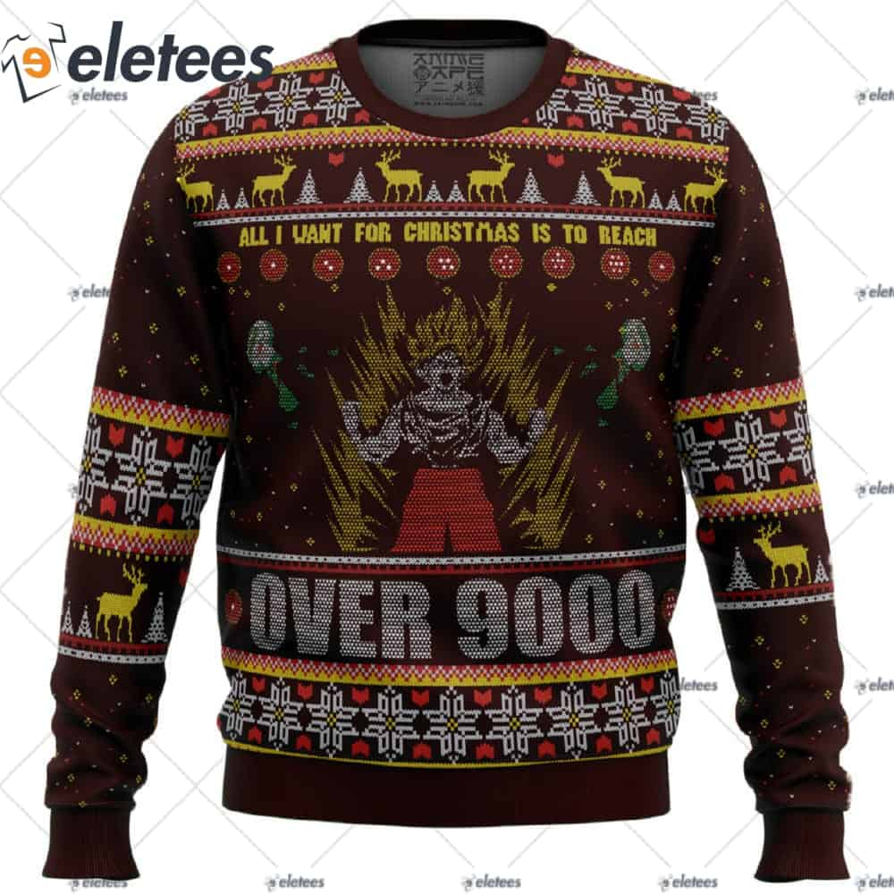 DBZ Goku Over 9000 Dragon Ball Z Ugly Christmas Sweater