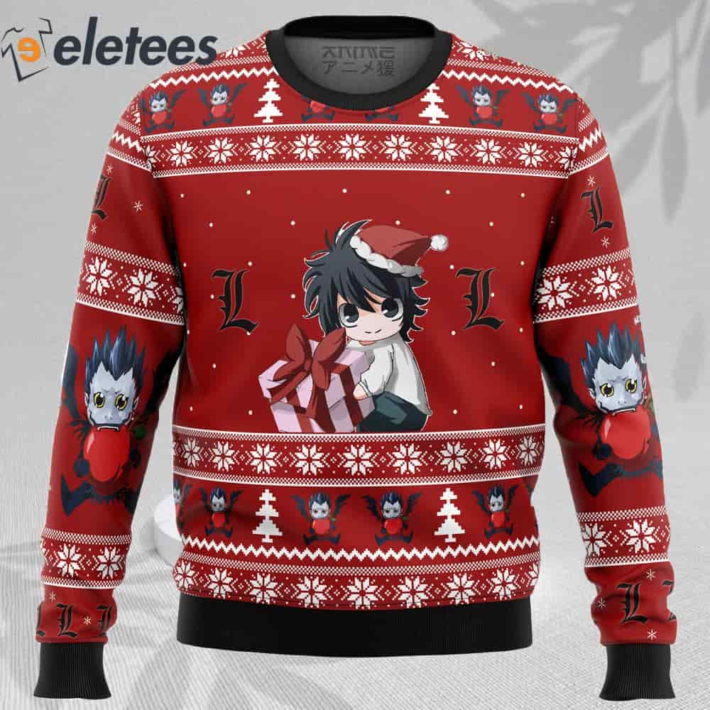 Death Note Chibi L Ugly Christmas Sweater