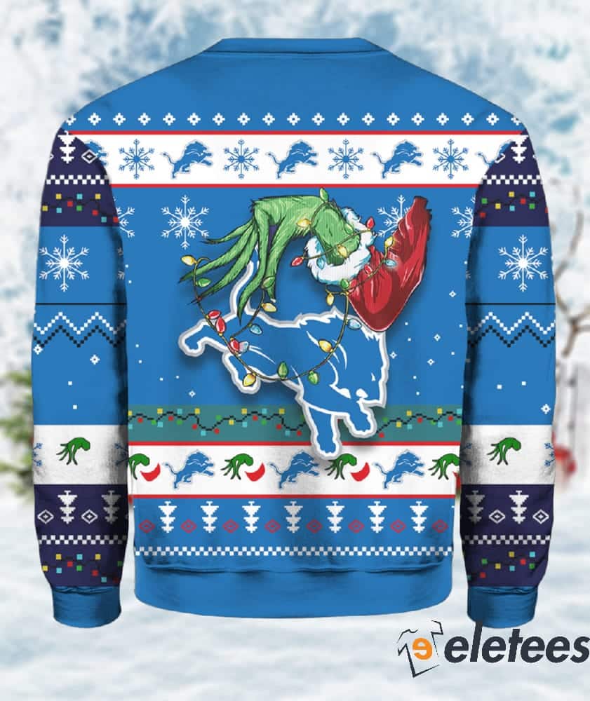 Detroit Lions Grnch Ugly Christmas Sweater