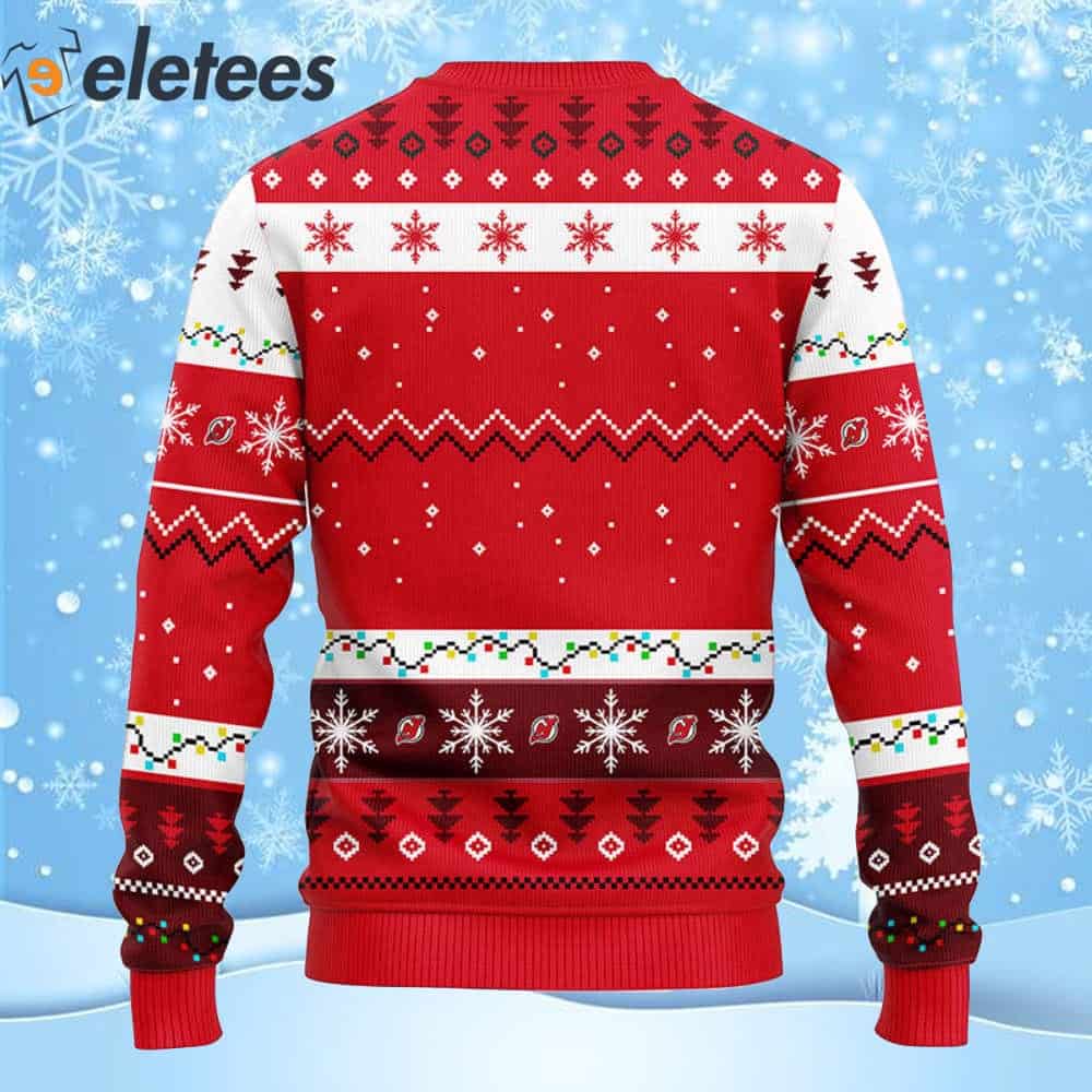 Devils Hockey Dabbing Santa Claus Ugly Christmas Sweater