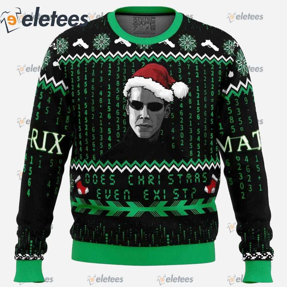 Does Christmas Even Exist Matrix Ugly Christmas Sweater