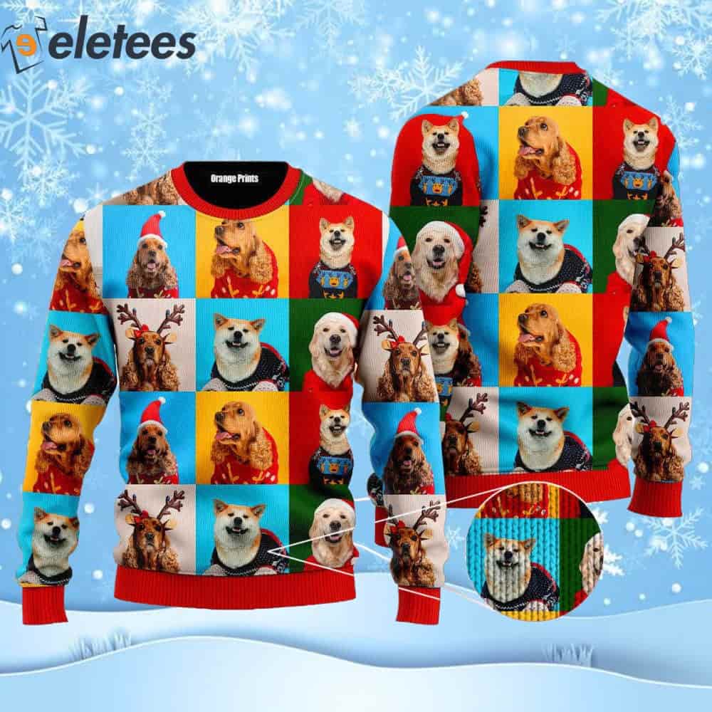 Dog Face Winter Is Here Dog Ugly Christmas Sweater